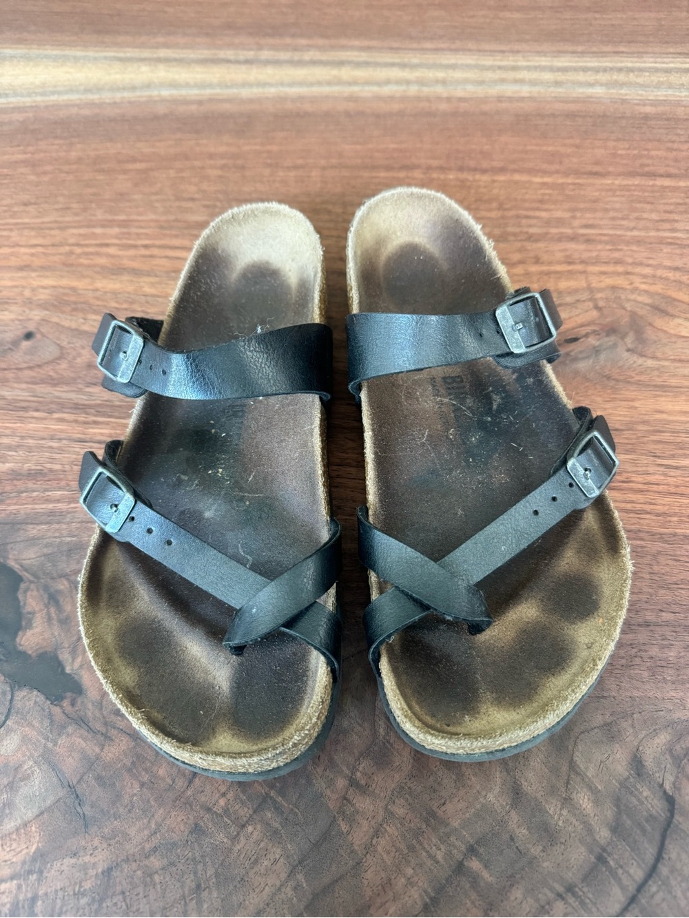 Birkenstock Black Leather Slide Sandal